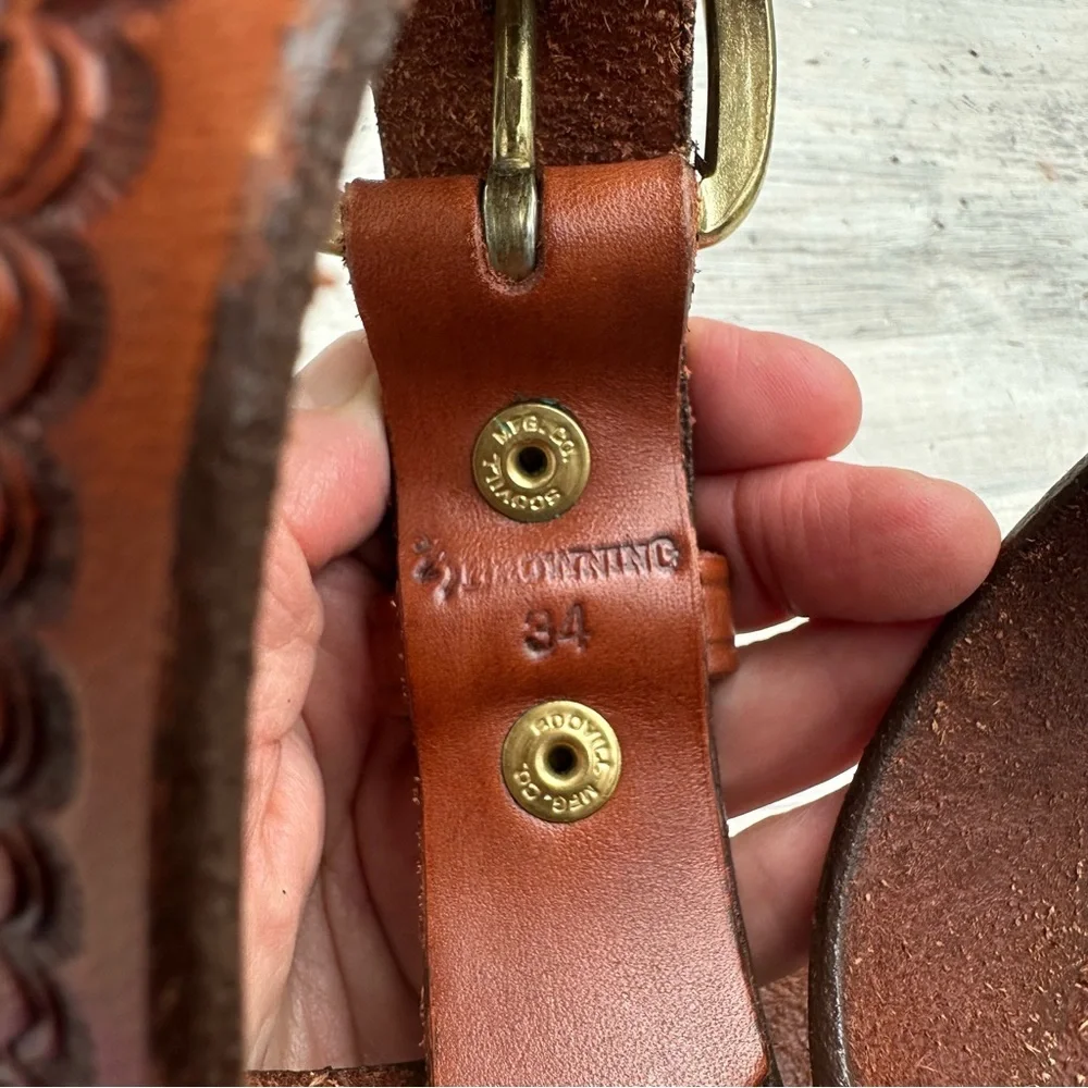 Hand Tooled Western Belt 34”